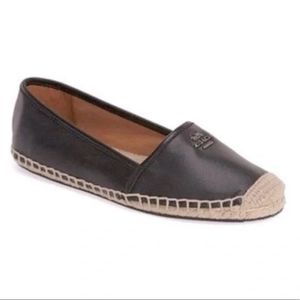 COACH Rhodelle Espadrille Logo Flats in black Size 8.5B